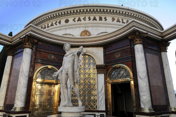 Las Vegas, Nevada, USA, North America, Statue in front of Caesars Palace, impressive architecture and historic decor, Las Vegas Strip, North America