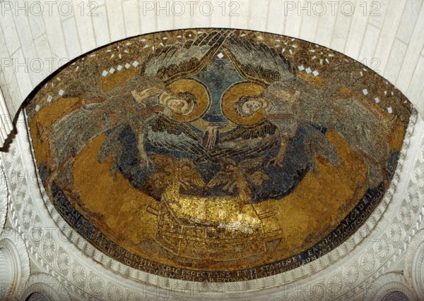 Germigny-des-Prés, church, Carolingian mosaic in the apse