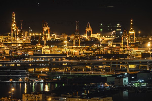 Keihin industrial zone which is visible from Yokohama Landmark Tower. Shooting Location: Yokohama-city kanagawa prefecture