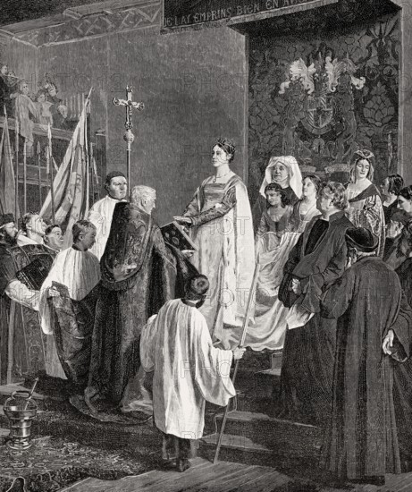 Mary, Duchess of Burgundy, swearing to respect the rights of the city of Brussels
