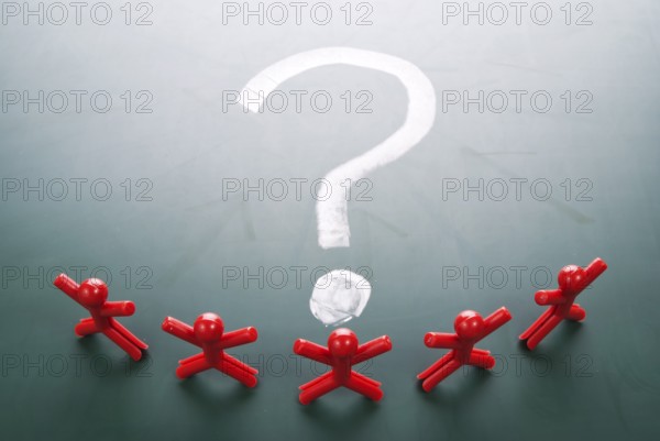 Business team face a big question mark.