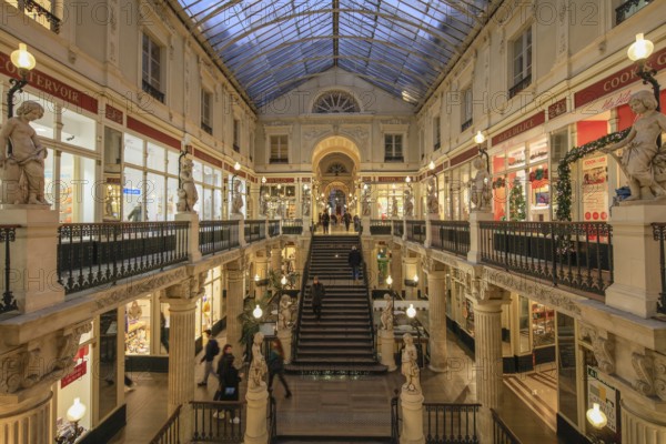 Historic shopping arcade Passage Pommeraye in the Graslin neighbourhood, Nantes, Loire-Atlantique department, Pays de la Loire region, France, Europe