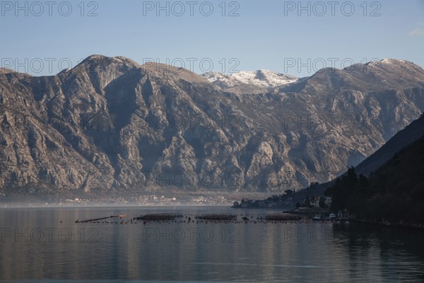 Mountains at the Bay of Kotor, near Perast, Montenegro, Europe