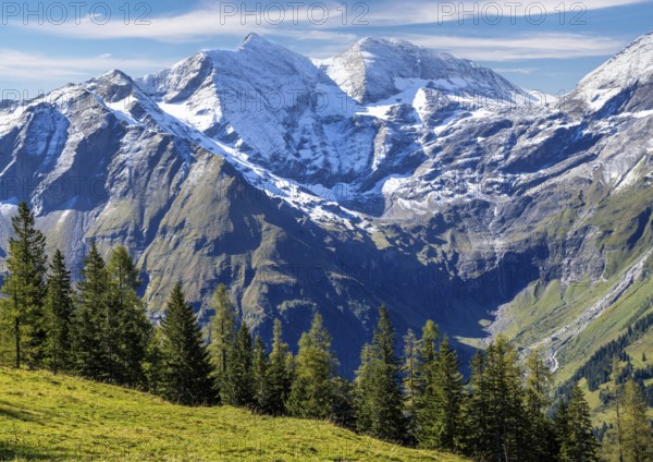 High Tauern mountain range at the Grossglockner high alpine road in Austria