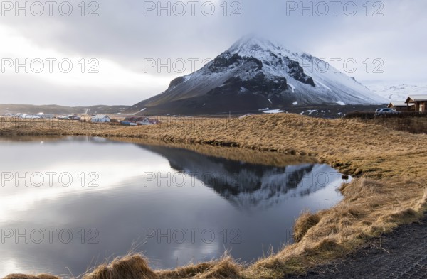Typical Icelandic mountain landscape at Arnarstapi area in Snaefellsnes peninsula in Iceland