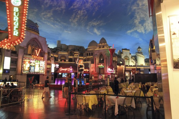 Las Vegas, USA - 15 July 2013: Walking in Las Vegas. City streets. Commercial and private buildings. Street life