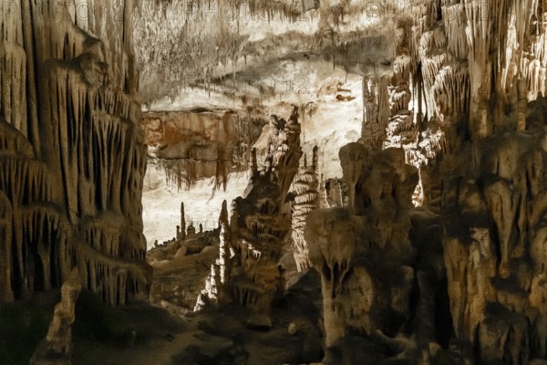Porto Cristo, Spain, 23 January, 2024: view of the rock formations inside the Cuevas del Drach in eastern Majorca, Europe