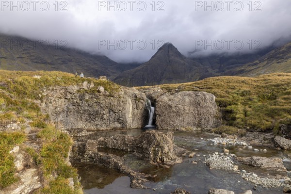 Fairy Pools, Glumagan nan Sithichean, waterfalls in Glen Brittle, Isle of Skye, Inner Hebrides, Scotland, Great Britain