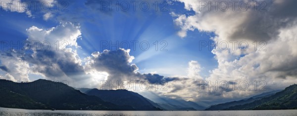 Heaven light at Fewa Lake, Pokhara, Nepal, Asia