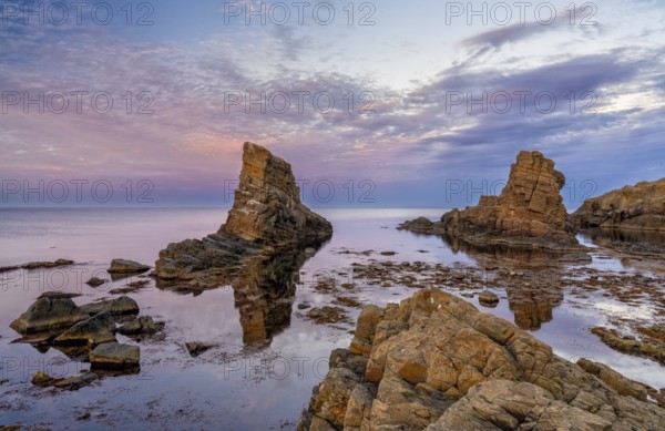 Landscape view of the Stone Ships sea stacks in Sinemorets on the Black Sea in Bulgaria