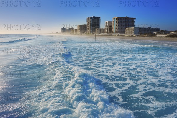 Daytona Beach in Florida shore buildings of USA