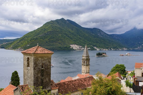 View of the Gulf of Kotor from Perast in Montenegro