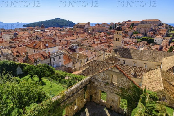 Overview of the old town of Dubrovnik, Croatia, Europe