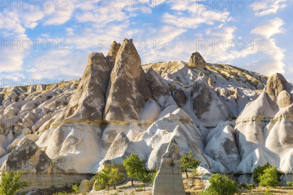 White mountains in the Velley of Love, Cappadocia