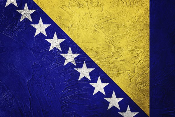 Grunge Bosnia and Herzegovina flag. Bosnian flag with grunge texture