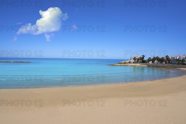 Playa de las fuentes beach in Alcossebre also Alcoceber of Castellon spain