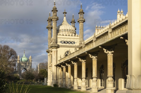 BRIGHTON, EAST SUSSEX, UK. MARCH 06. View of the Royal Pavilion in Brighton, East Sussex on March 6 2024