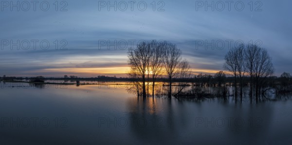 Panoramic shop over some flood plains at high water level