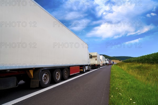 Germany traffic jam in a road accident vehicles in a row