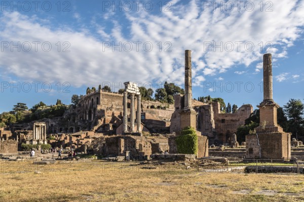 View of Forum of Rome a sunny summer day in Rome. It was for centuries the center of Roman public life