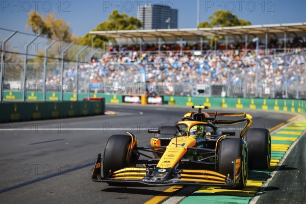 MELBOURNE, AUSTRALIA, MARCH 22: Lando Norris of Great Britain drives the McLaren MCL38 during first practice in the 2024 Australian Grand Prix at Albert Park in Melbourne, Australia, Oceania