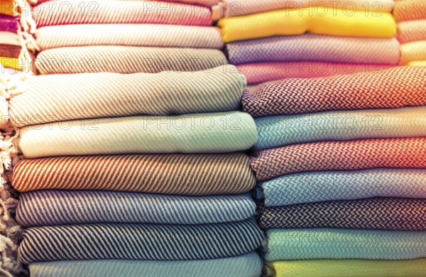 Pile of Turkish Bath Towels known as Hamam Pestemal loinclothes