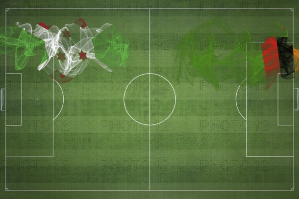 Burundi vs Zambia Soccer Match, national colors, national flags, soccer field, football game, Competition concept, Copy space