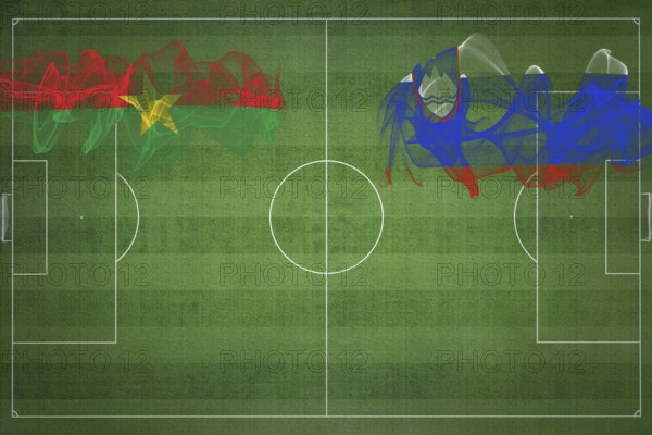 Burkina Faso vs Slovenia Soccer Match, national colors, national flags, soccer field, football game, Competition concept, Copy space