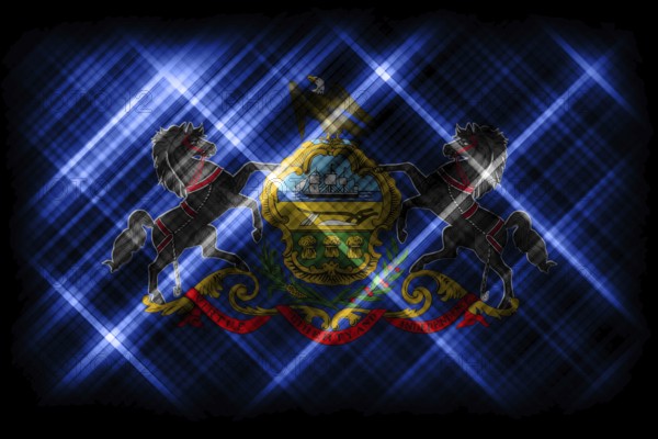 Pennsylvania state flag, Pennsylvania flag background modern flag
