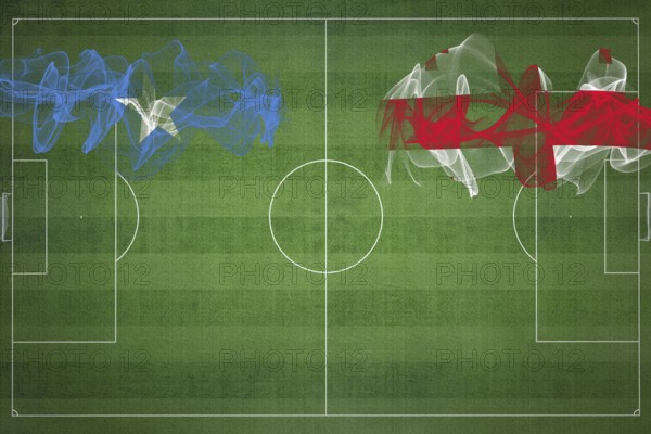 Somalia vs Georgia Soccer Match, national colors, national flags, soccer field, football game, Competition concept, Copy space