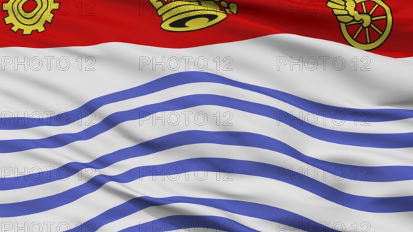 Barrie City Flag, Country Canada, Closeup View, 3D Rendering