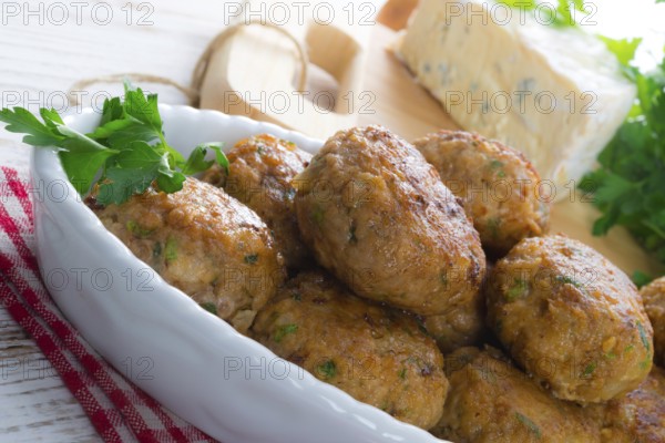 Rissole with mould cheese and parsley