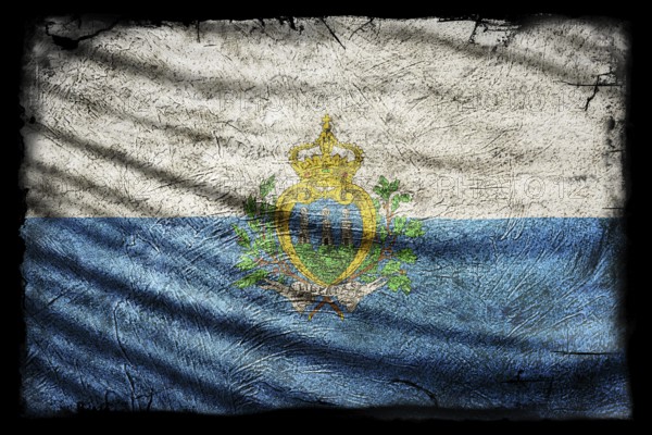 San Marino Flag, Grunge Texture Background