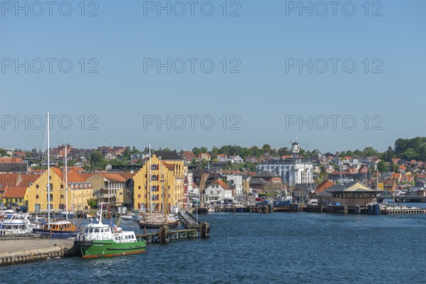 Maritime Svendborg, cityscape, harbour, jetty, historic warehouse, Great Belt, Baltic Sea, Fyn, Fyn Island, Denmark