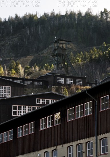 Open-cast facilities, Rammelsberg ore mine on the mountain of the same name, UNESCO World Heritage Site, Goslar, Lower Saxony, Germany