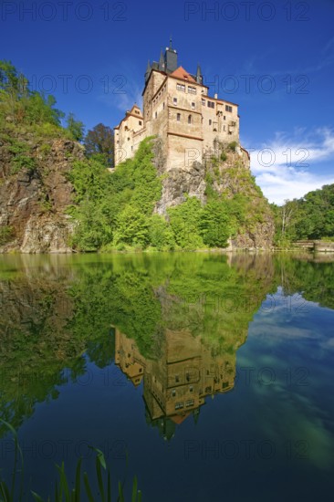 Kriebstein Castle, hilltop castle or Spornburg from the late Middle Ages on the River Zschopau, Kriebstein near Waldheim, Saxony, Germany