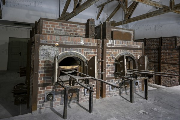 Large crematorium of the former Dachau concentration camp, now a concentration camp memorial, Dachau near Munich, Bavaria, Germany