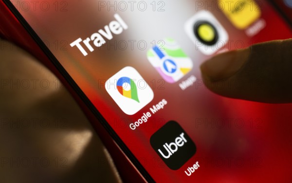 In this photo Illustration a person browsing taps Google maps application on a tablet device on 24 May 2025 in New Delhi, India
