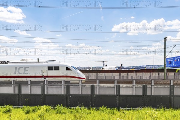 First test run on the new railway line between Stuttgart Airport and Wendlingen. This further section of the Stuttgart 21 project will go online at the end of 2026. The special Deutsche Bahn ICE-S train is used for measurements, among other things. Stuttgart, Baden-Württemberg, Germany