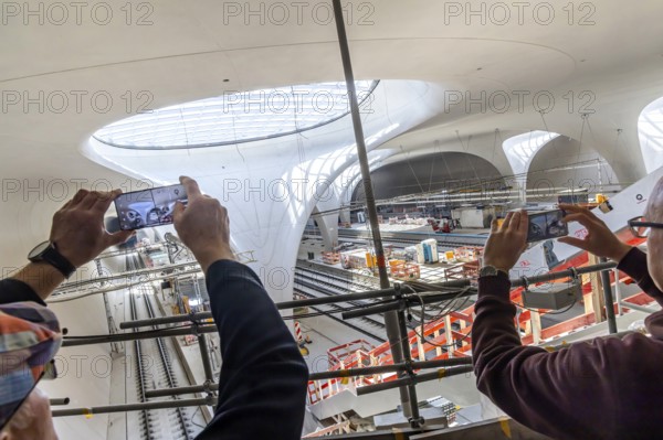 Open days on the construction site at the new main railway station started with great public interest. The construction site can still be visited until Easter Monday. However, the 75, 000 tickets are already almost fully booked. The infrastructure project is scheduled to go online at the end of 2026. Deutsche Bahn currently puts the total cost of Stuttgart 21 at around eleven billion euros. Stuttgart, Baden-Württemberg, Germany