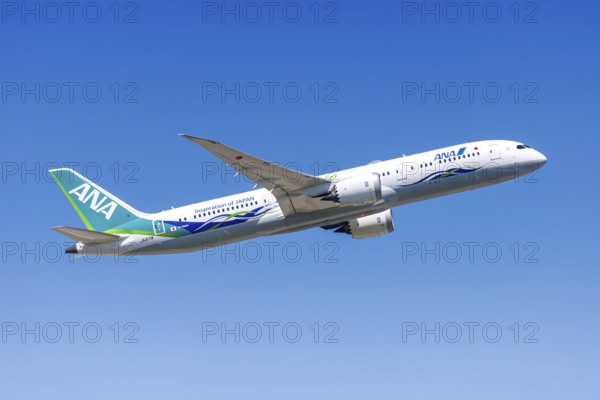 A Boeing 787-9 Dreamliner aircraft of ANA All Nippon Airways with the registration JA871A at the airport in Frankfurt, Germany
