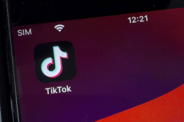 App Symbol of chat programme free instant messaging service video platform from China TikTok for smart devices on smartphones, international