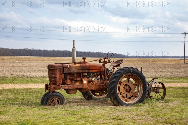 Greenwood, Mississippi - An old tractor in the Mississippi delta at the Tallahatchie Flats & Tavern