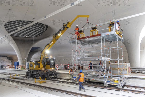 Preparations are underway for the Stuttgart 21 open construction site days, where interested parties can once again find out about the progress of construction work on Germany's largest construction site at Easter. Last year, 120, 000 people came to visit the new main railway station. Stuttgart, Baden-Württemberg, Germany