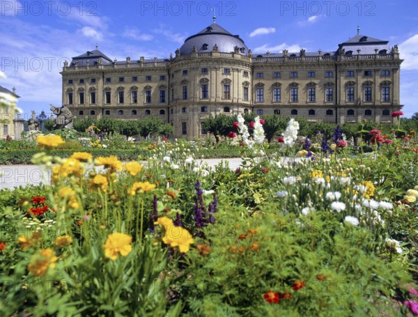 Residence in the court garden of the city of Würzburg