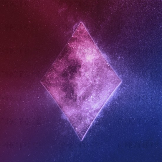 Diamond symbol Red Blue. Playing card