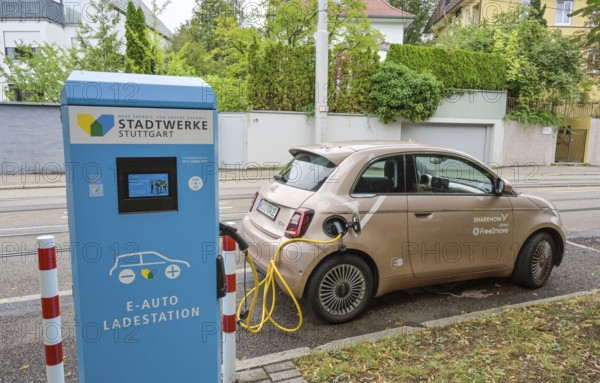 E-car charging station Stadtwerke Stuttgart, Baden-Württemberg, Germany