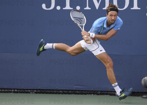 Tennis player Arthur Rinderknech of France in action at the US Open 2024 Championships, Billie Jean King Tennis Center, Queens, New York, USA.
