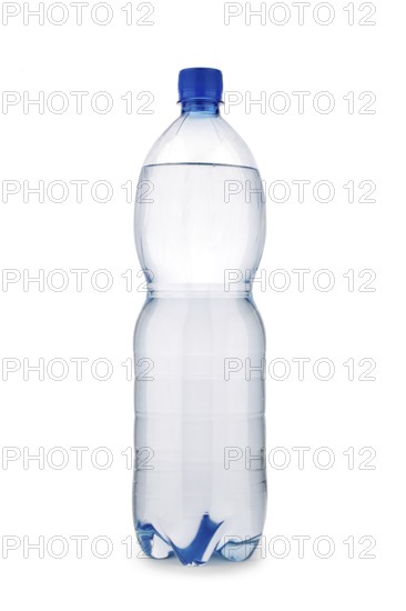 Single blue bottle isolated
