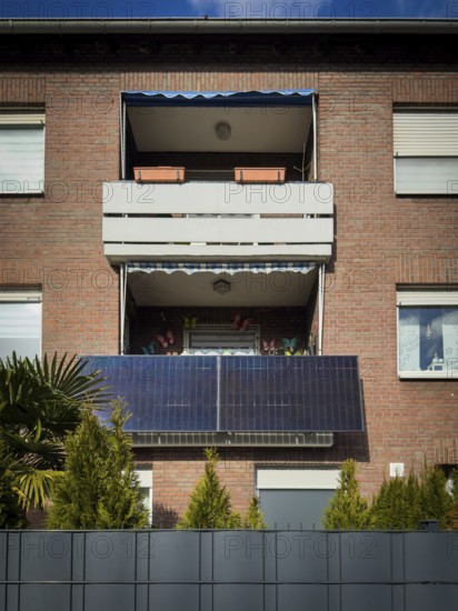 Balcony power station on a house in Düsseldorf, Germany